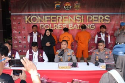 Kapolres Batang AKBP Edi Rahmat Mulyana saat Konferensi Pers di Polres Batang