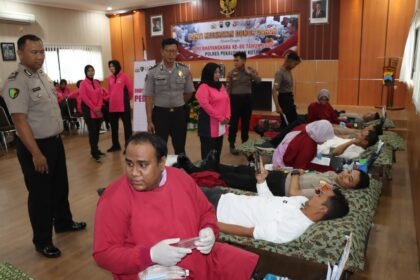 Donor Darah Peringatan HUT Bhayangkara ke-80, Senin (22/6/2026).